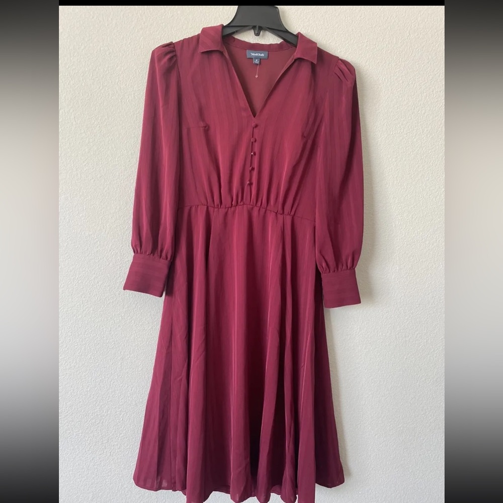 MODCLOTH DRESS Dark Pink  6  (missing Belt)